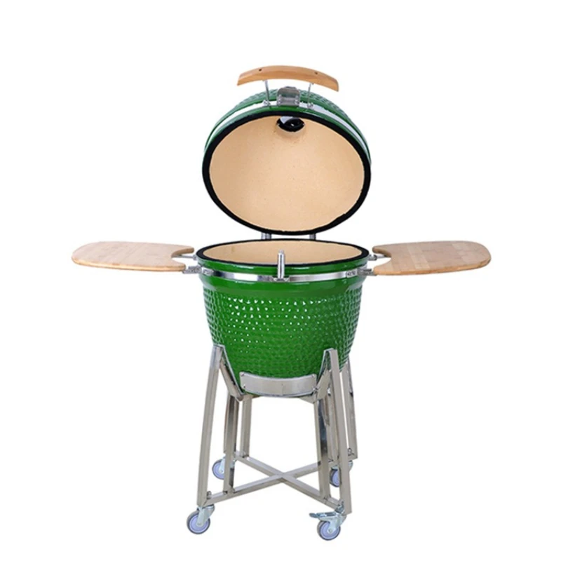 

21-Inch large green egg ceramic barbecue grill European and American charcoal stew grill smoke stove portable