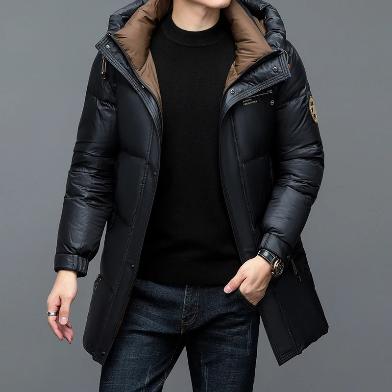 

Winter Hooded Down Jacket Men High Quality Thick Warm Fashion 90 Duck Down Casual Fluffy Puffer Coat Puffer Jacket Man Clothes