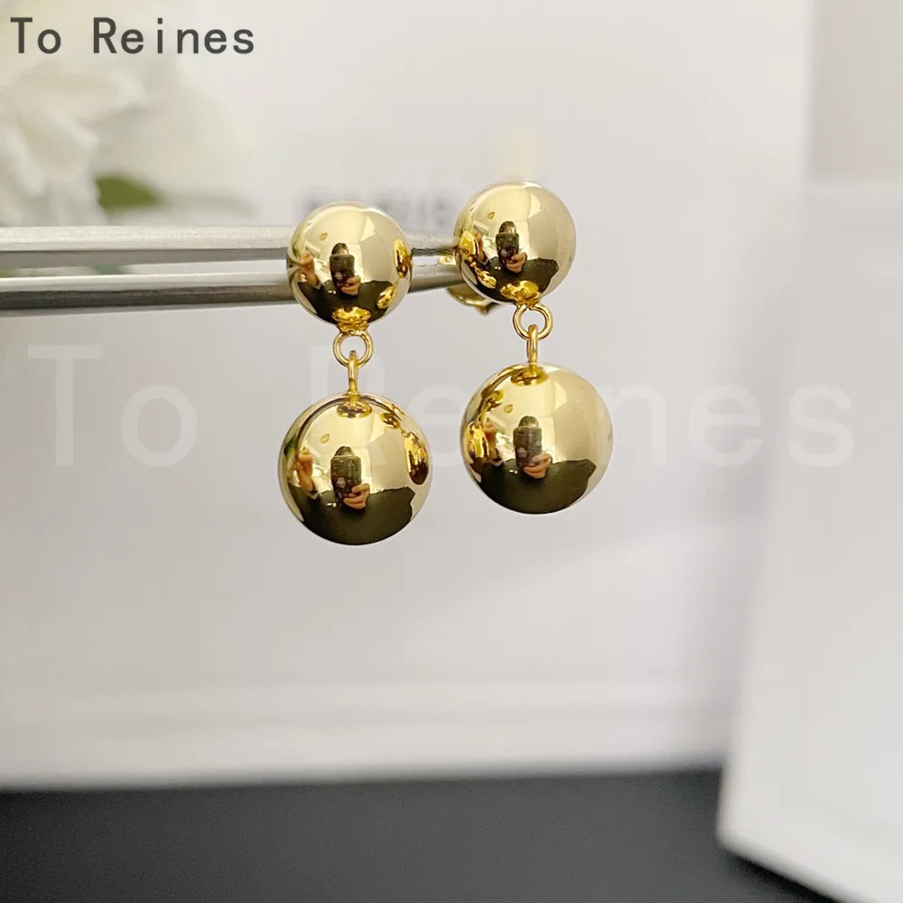 To Reines Metal Ball Earrings European And American Style Personalized Fashion Stud Earrings Ladies Travel Wedding Accessories