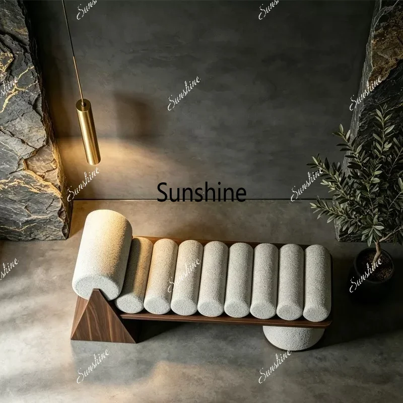 Italian minimalist modern hotel bench bedroom bedside bench living room rest benchTJ