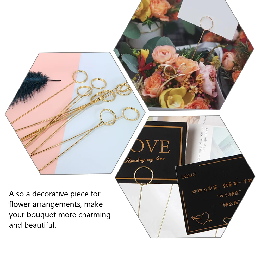 

30Pcs Metal Flower Card Holder Floral Place Card Clips Durable for Wedding Birthday Party Photo Memo Floral Picks