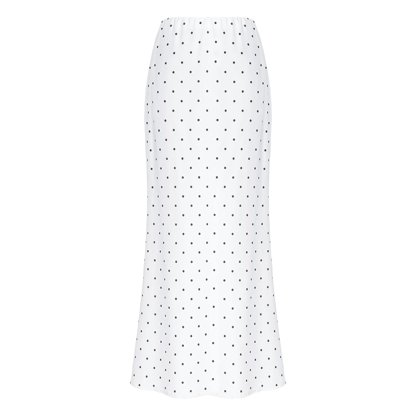 Saias femininas vintage bolinhas 2025 nova primavera comprimento médio cetim sereia saias para mulheres verão cintura alta saias casuais