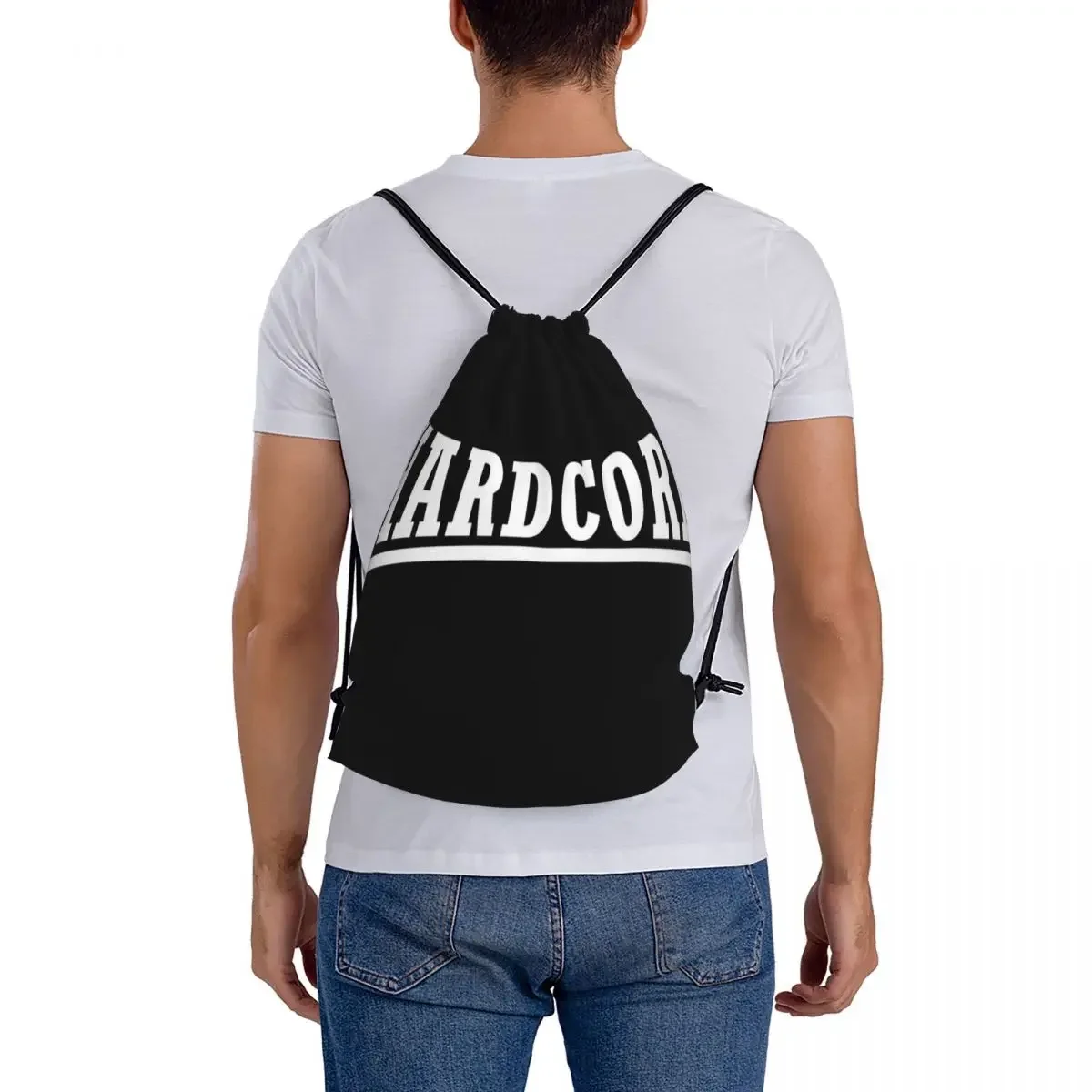 Mochilas Hardcore para hombre y mujer, bolsa deportiva con cordón, portátil, a la moda, para estudiantes