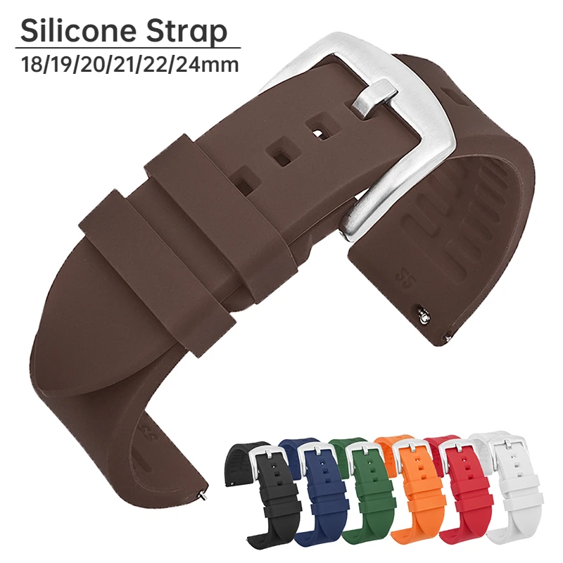 

Waterproof Rubber Watch Band Straps for Rolex Water Ghost Silicone Bracelet 18mm 19mm 20mm 21mm 22mm 24mm Watch Accessories
