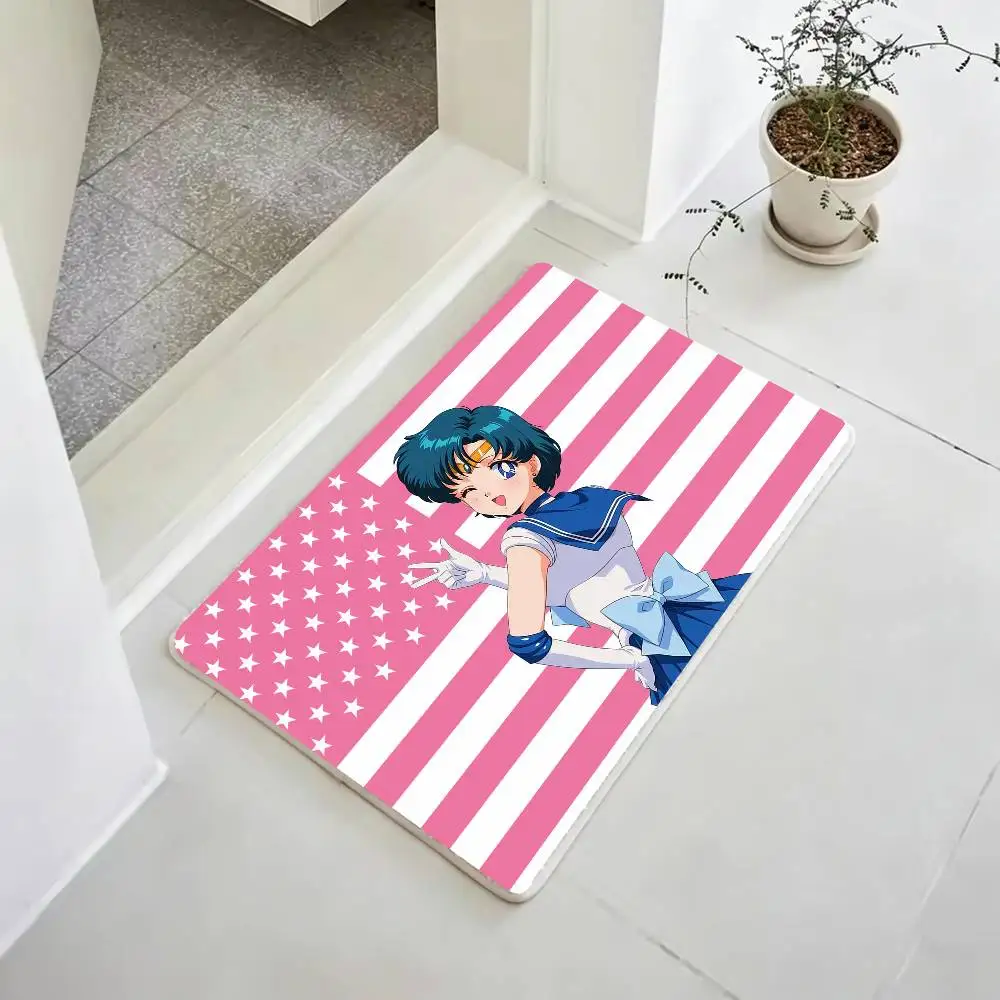 Ami Mizuno Sailor Mercury Soft Thick Non-Slip Mat for Living Room Bedroom Kitchen Decor Rugs