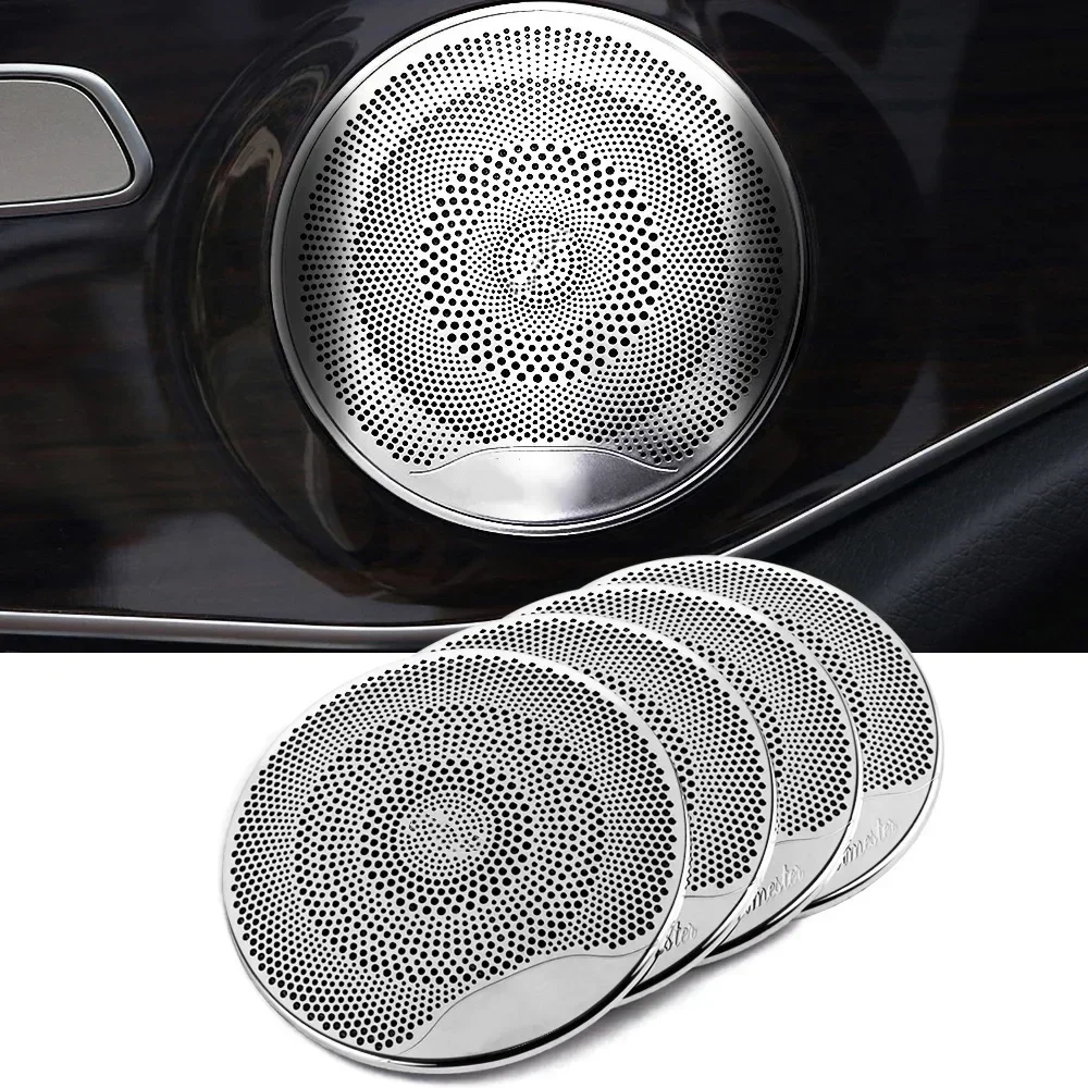 4pcs/lot Metal Car Door Speaker Cover Tweeter Audio Loudspeaker Cover For AMG Mercedes Benz BRABUS W212 W213 W205 W207 GLC C/E