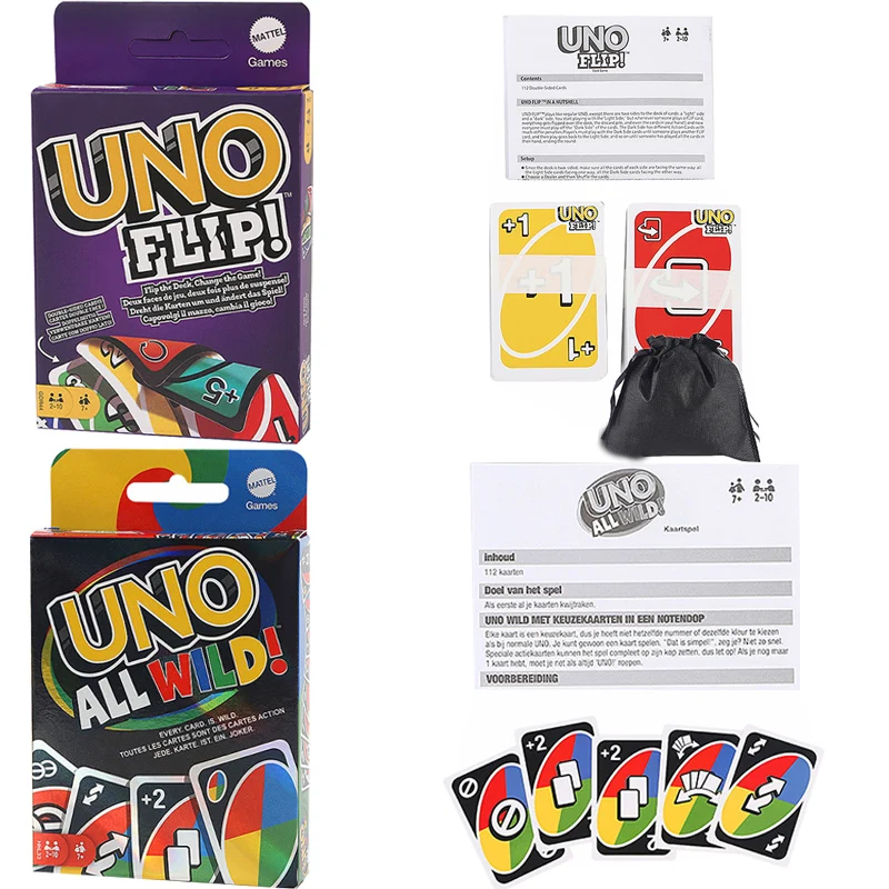 

UNO All Wild FILP Card Game with 112 Cards Gift for Kid Family Adult Game Night for Players 7 Years Older Send Storage Bag