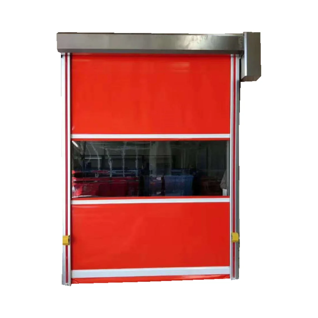 New automatic high-speed PVC rolling shutter door with horizontal window