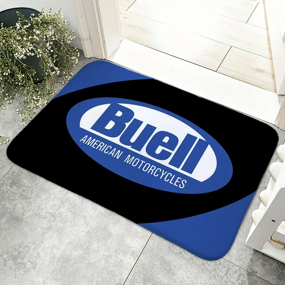 

1pc B-Buells American Racing Motorcycle Floor Mat Floor Mat Anti-Slip Kitchen Bedroom Handmade Tufted Rug Carpet Living Room