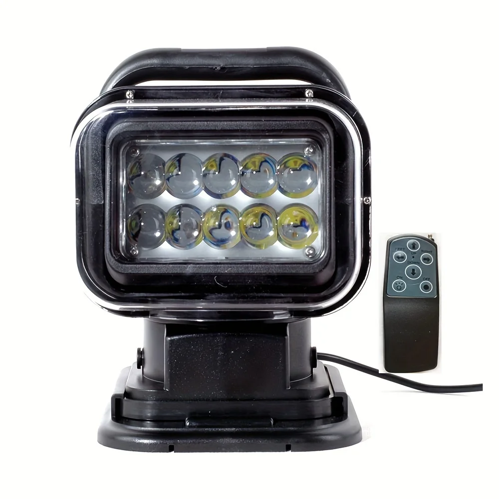 

Led Search Light 7 Inch 50W 360 Degrees Rotating Remote Control 3V With Lense Pencil Led Driving Lights Rally Lights Offroad Lights SUV ATV 4wd Truck Boat Camping Fishing Hunting Exploring Lighting