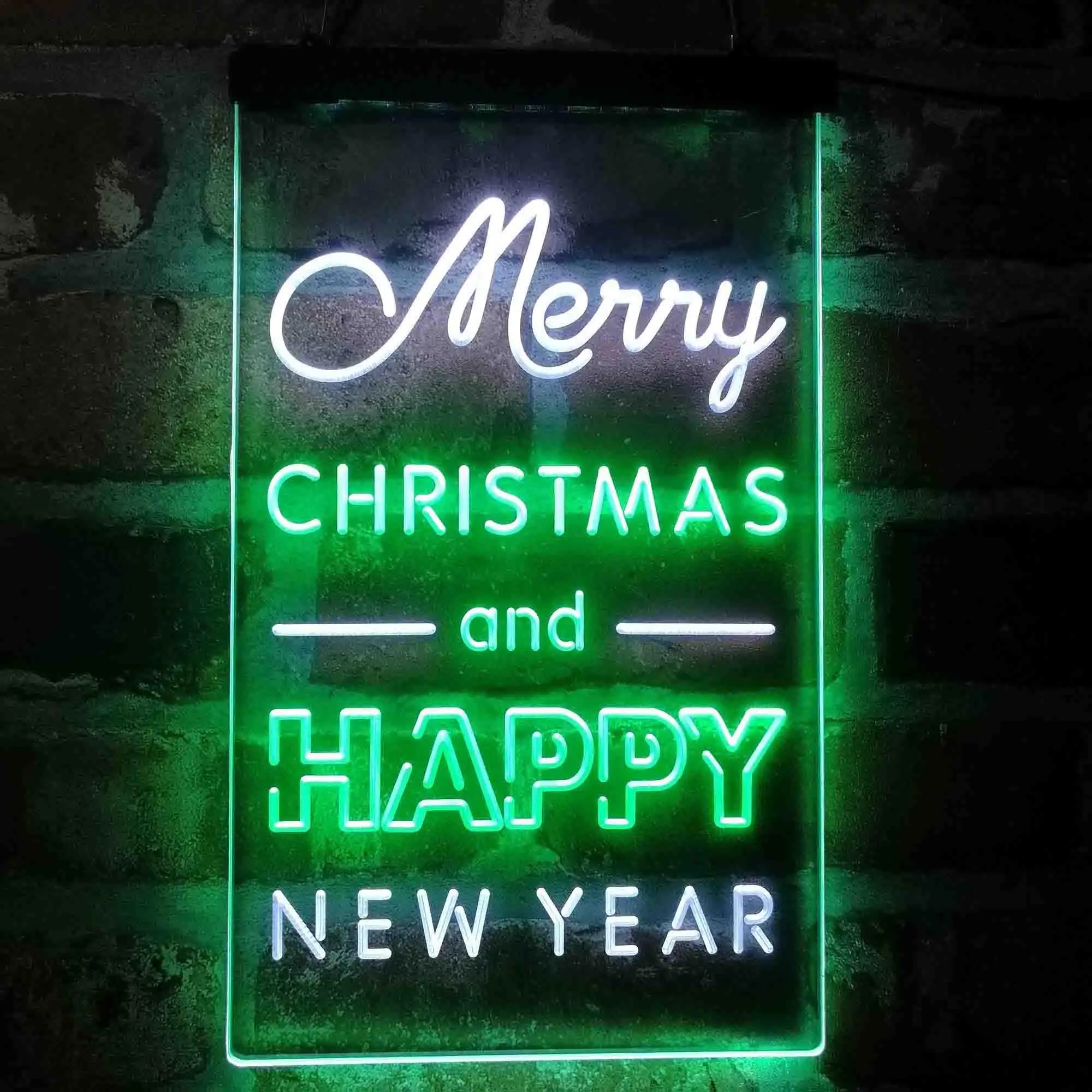 Merry Christmas & Happy New Year Dual Color Led Neon Sign st6-i4123