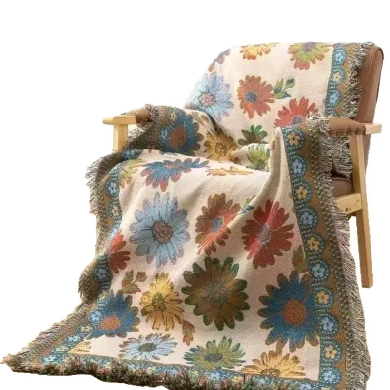 

Vintage Ethnic Sofa Cover Throw - Slip-Resistant Multi-Purpose Blanket for Couch, Bed, Table Runner