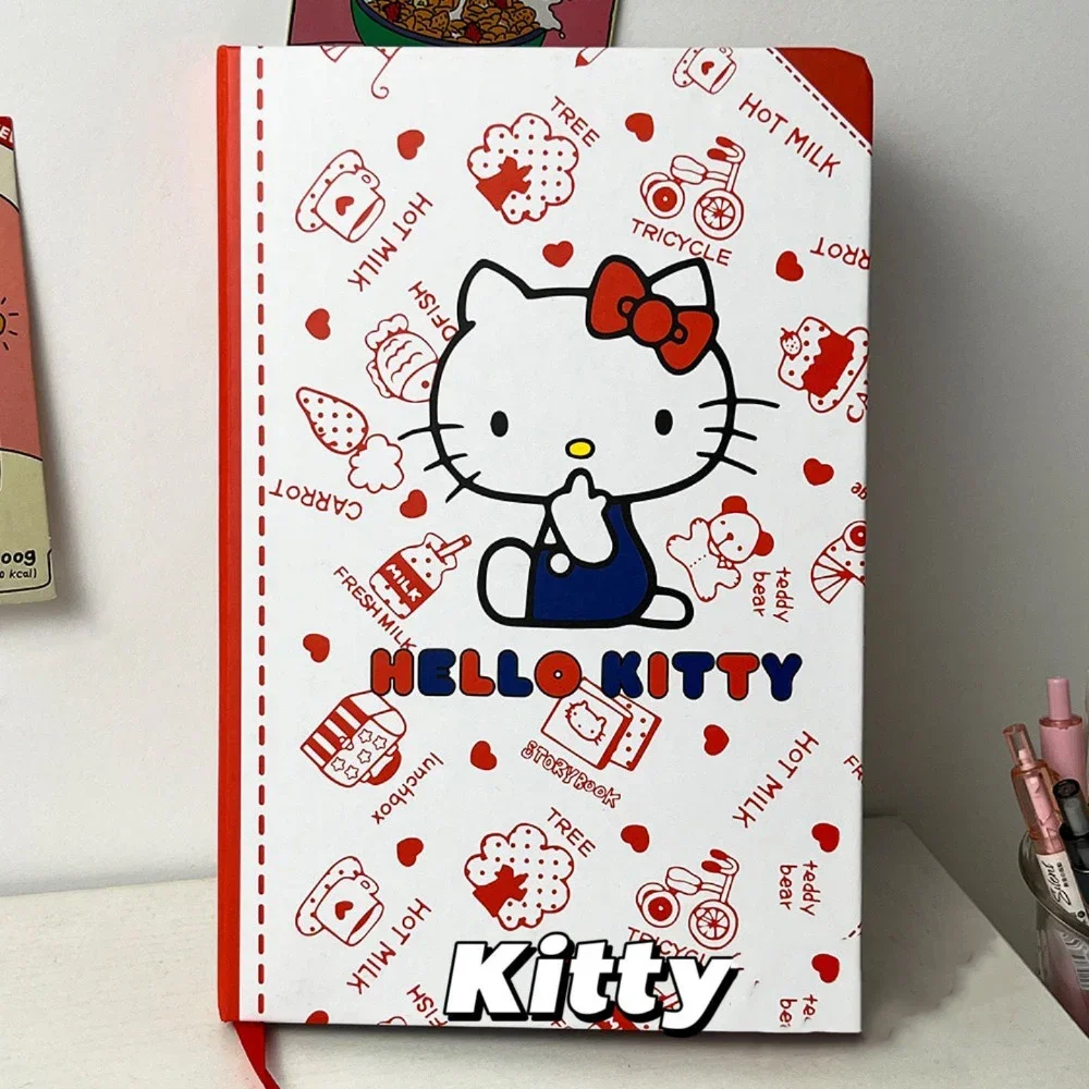 2024  Hello Kitty Notebook Cartoon Magazine Color Pages Learning Ins Magnetic Buckle Notebook Office Agenda Planning Paper