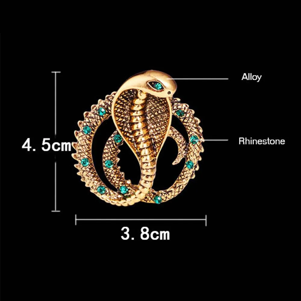 New Original Personality Retro British Metal Pins Snake Brooch Jewelry Luxury Lapel Pin Badge Brooches for Men Accessories