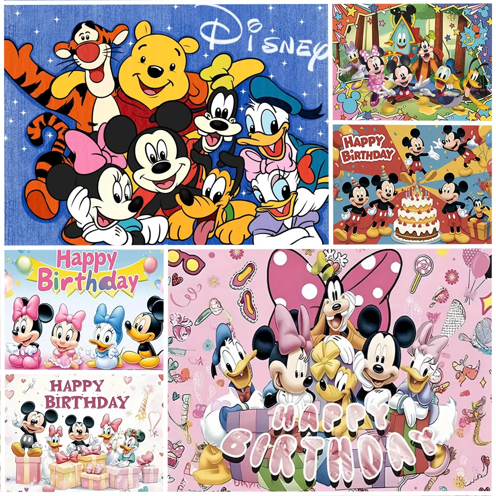

Disney Mickey Mouse And His Friends Clubhouse Kids Birthday Party Decoration Backdrop Photography Background Baby Shower Banner