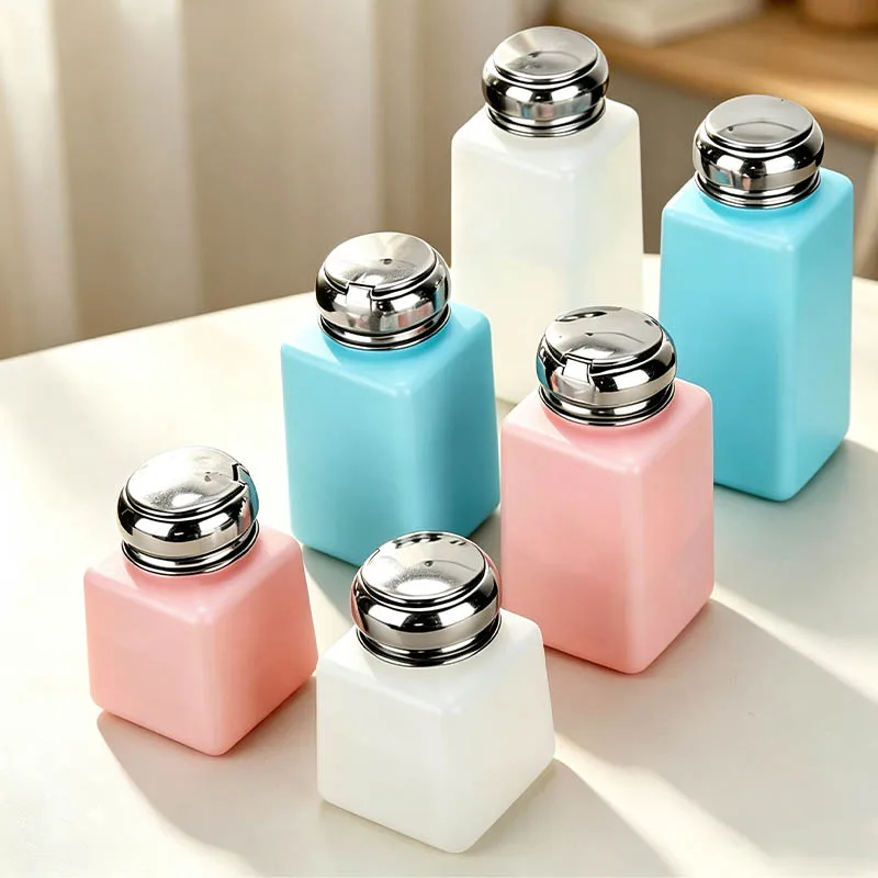 10/20/30PCS Empty Refillable Press Pump Bottle With Stainless Cap Portable  Liquid Alcohol Clean Acetone Water Remover Dispenser view 2