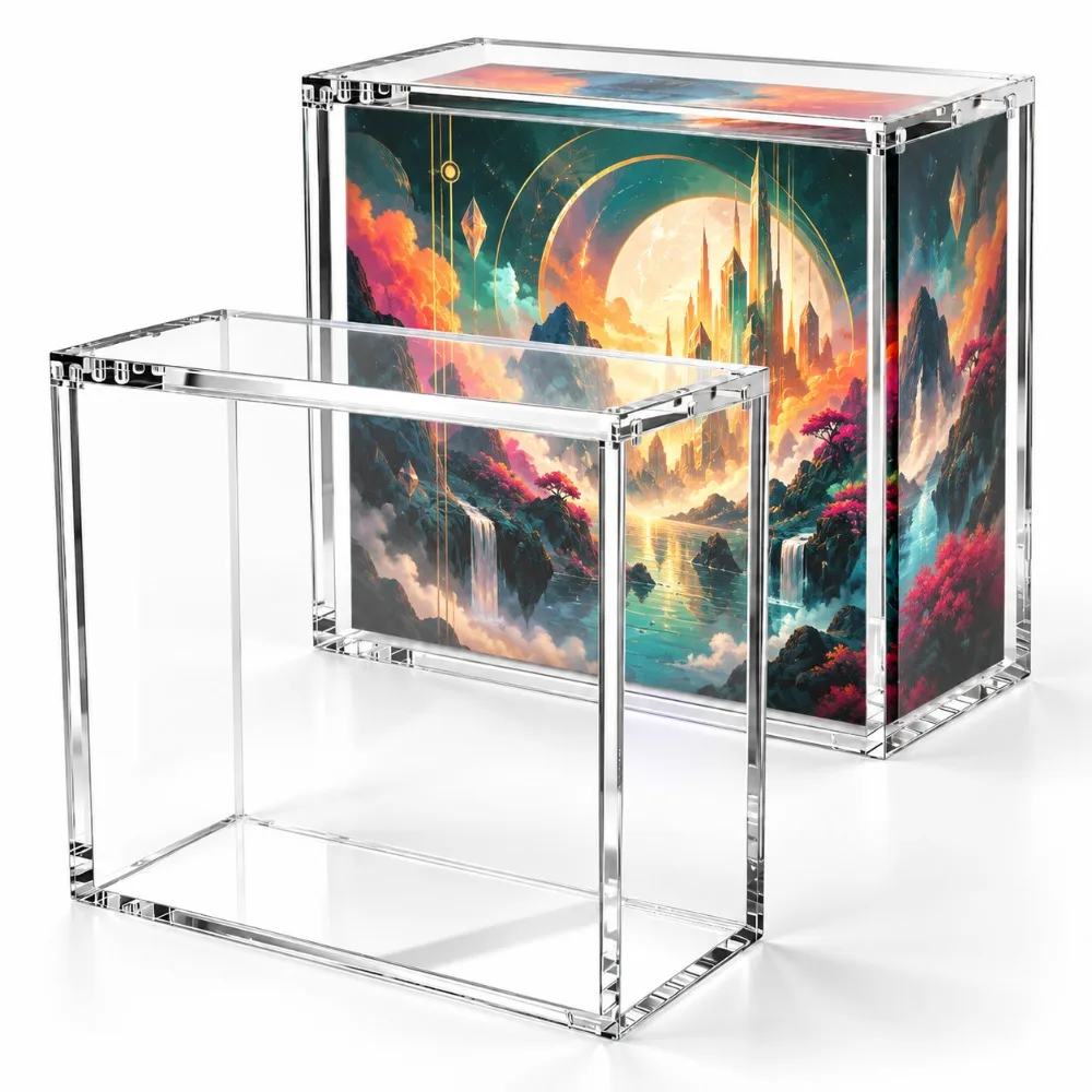 ETB Display Case 5mm Thick Clear Acrylic Protector for Elite Trainer Box Storage,Magnetic Lid Trading Card Collection Organizer,Transparent Collector Showcase for TCG Cards,Shelf Display,Gaming Room and Hobby Setup