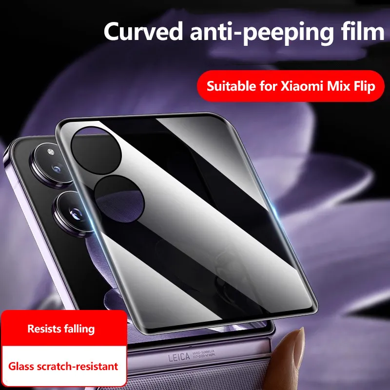 Curved Anti-spy Protective Glass For Xiaomi Mix Flip Privacy Screen Protectors Anti-Peep Film