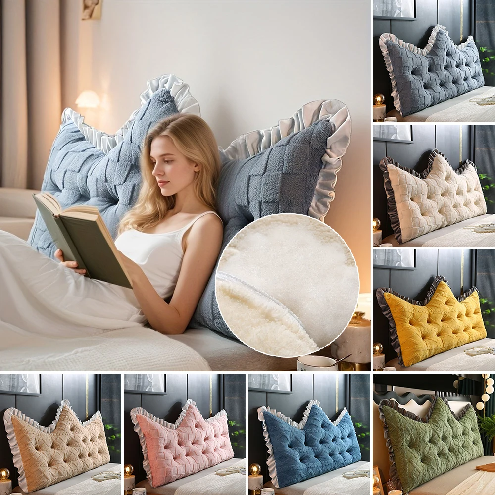 

Thickened Soft Headboard Pillows Plush Cushions Backrest Sofa Waist Cushion Sleeping Pillow for Bed Sofa Bay Window Tatami Cojin