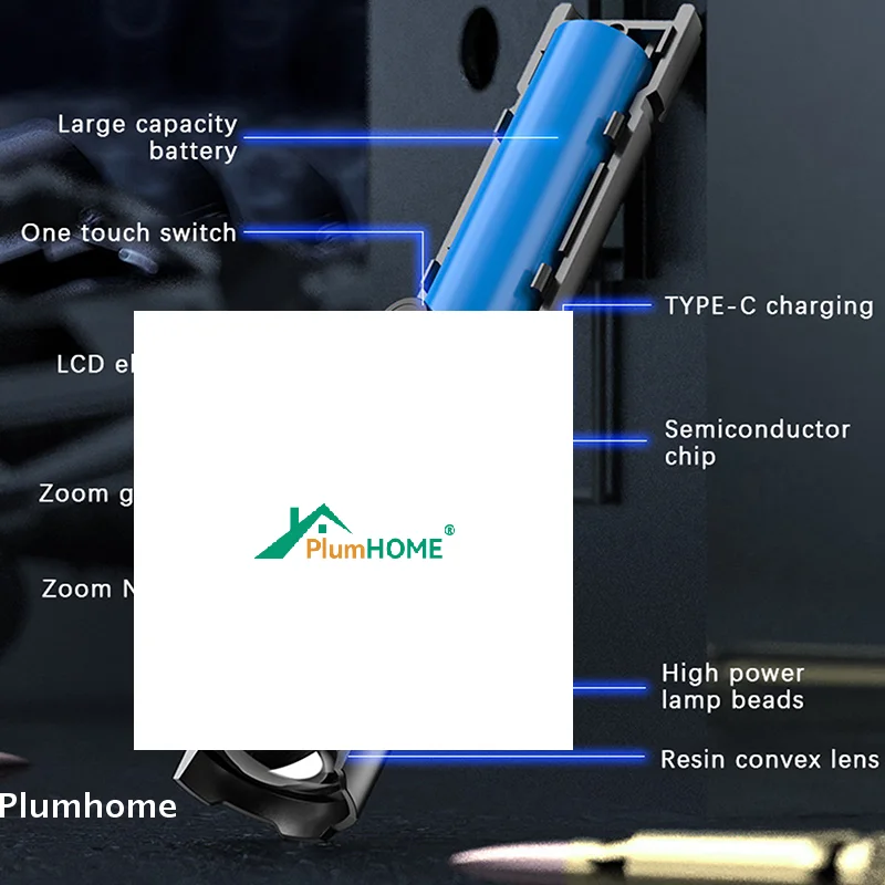 

Powerful ST-35 LED Flashlight Battery Display USB Type-C Charging Lamp Telescopic Zoom Light Outdoor Portable Camping Flashlight