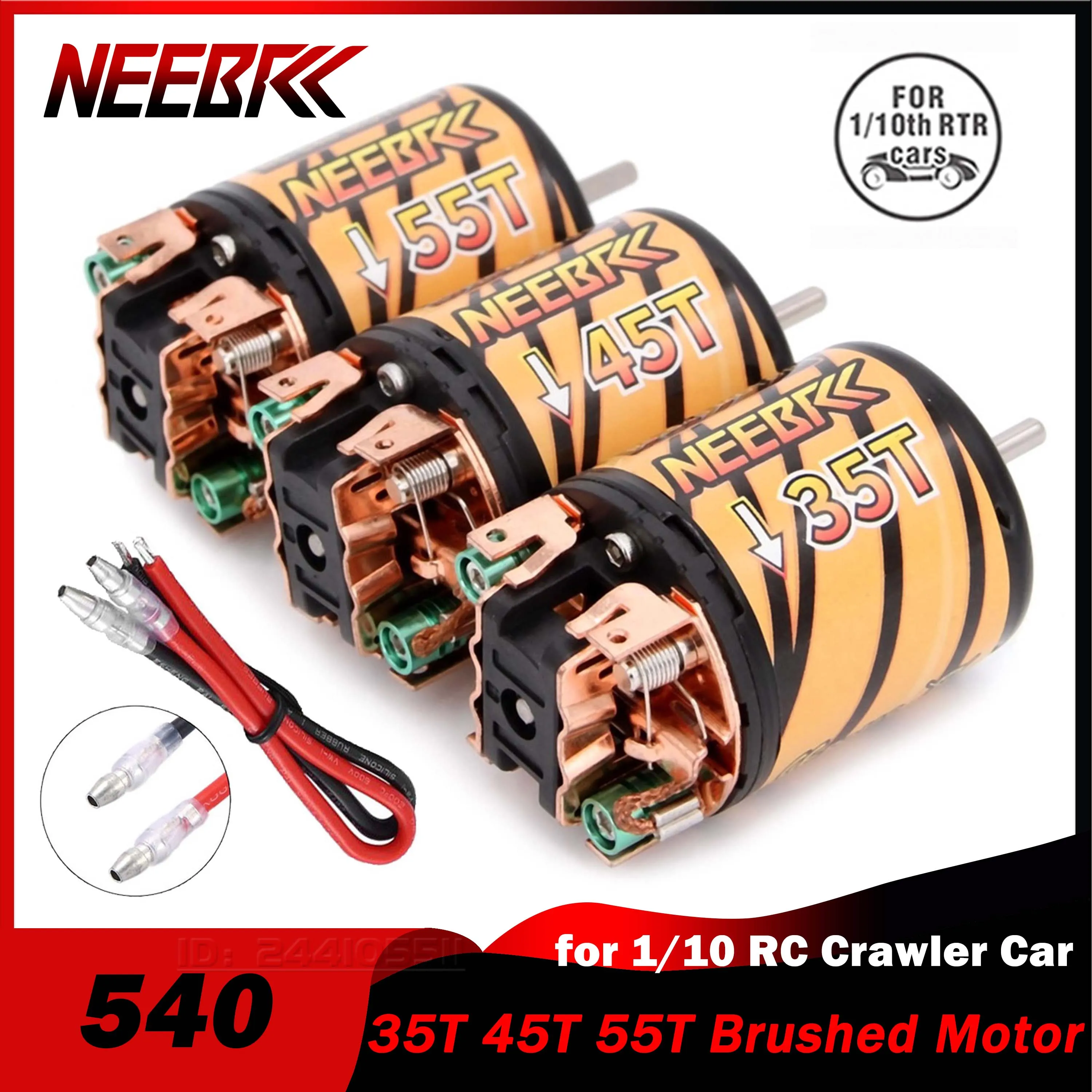 NEEBRC 540 Brushed Motor 3-Slot 35T 45T 55T for 1/10 RC Car Crawler Axial SCX10 AXI03007 90046 Traxxas TRX4 D90 MST Slash TRX6