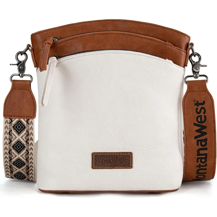 

Montana West Multi Zip Pocket Large Crossbody Bag With Guitar Strap