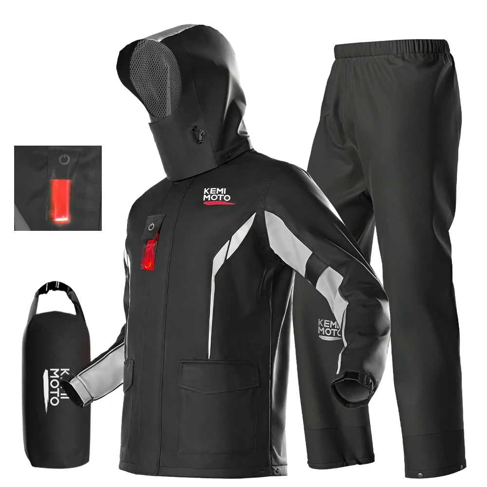 AliExpress KEMITOUR Waterproof Raincoat Set for Motorcycle Riding Rain Jacket Unisex Motocross Cycling Gear for All Seasons Lightweight Breathable