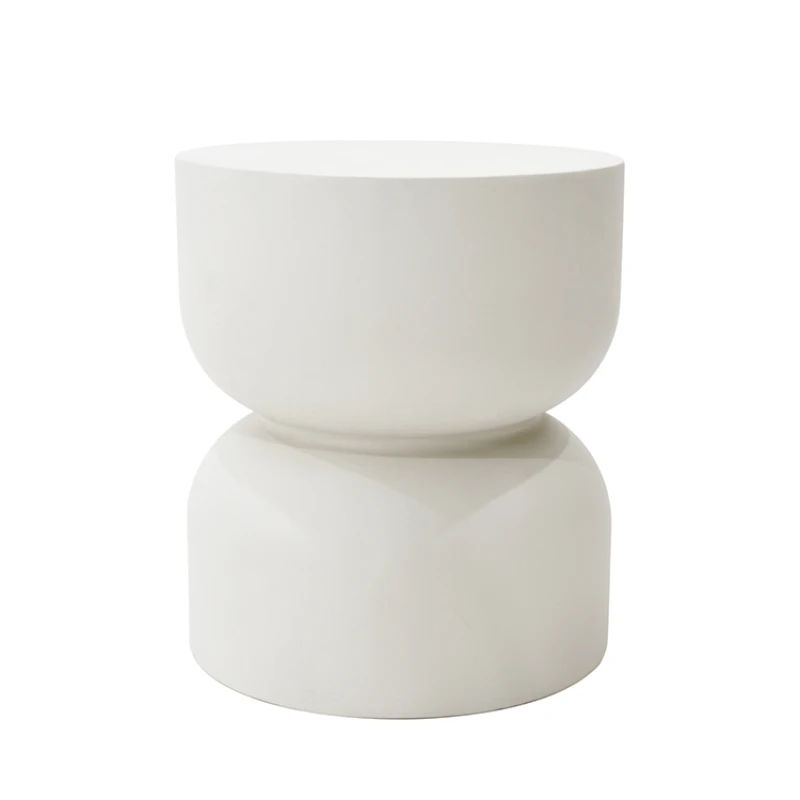 Modern high quality round white GFRC concrete side end table for home