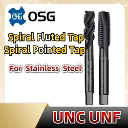 1PCS Japan OSG HSSE INOX American Spiral Fluted Taps UNC UNF 1-64 2-56 3-48 4-40 8-32 3I16 10-24 1I4 5I16 steel blind hole tap