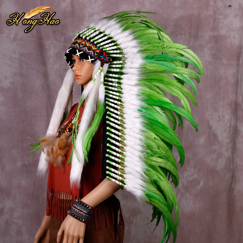 Imagem -06 - Personalização Artesanal Indiano Chefe Pena Headdress Natural Plumas Trajes Pena Headpiece Chapéu