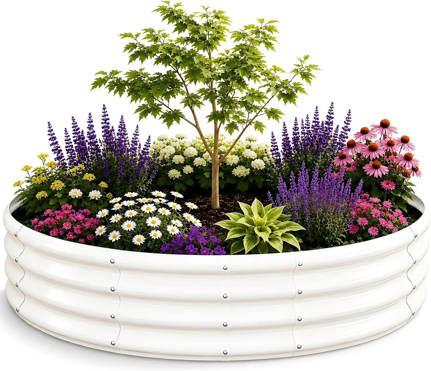 

Round Raised Garden Bed, 6FT Large Thickened Galvanized Metal Planter Box, 0.7mm Reinforced Rust-Resistant, Easy DIY Assembly