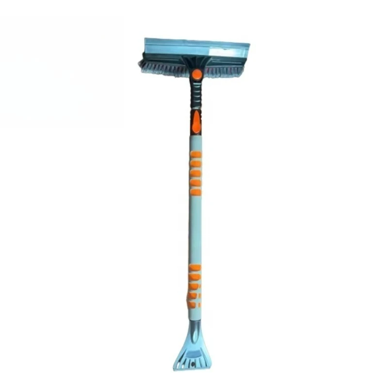 Long Handle Extendable Multifunctional Ice Scraper Telescopic Aluminum Pole Blue Car Windshield Snow Brush Scraper