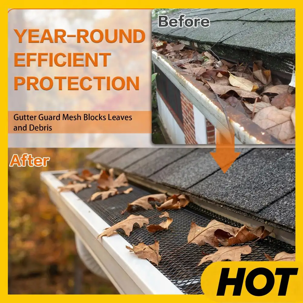 

70 шт. Защитные сетки для водосточных желобов из нержавеющей стали, 6 дюймов x 210 футов, для защиты от листьев на подъездных дорожках и в садах