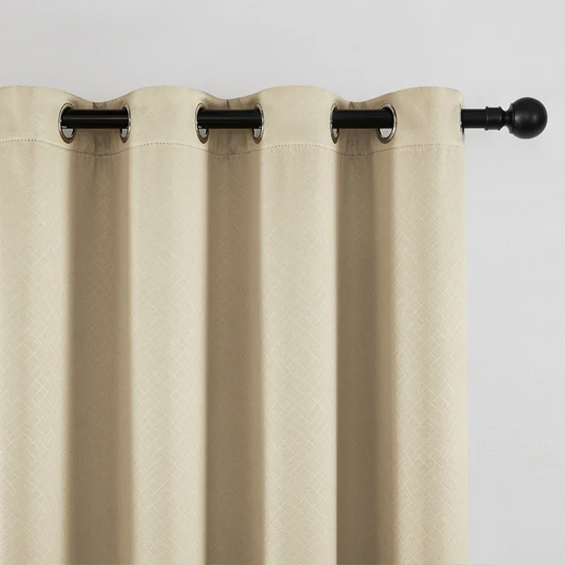 100% Blackout Prague Curtains with Black Liner for Living Room Bedroom Dining Kitchen Window Modem Simple Custom Size Decor