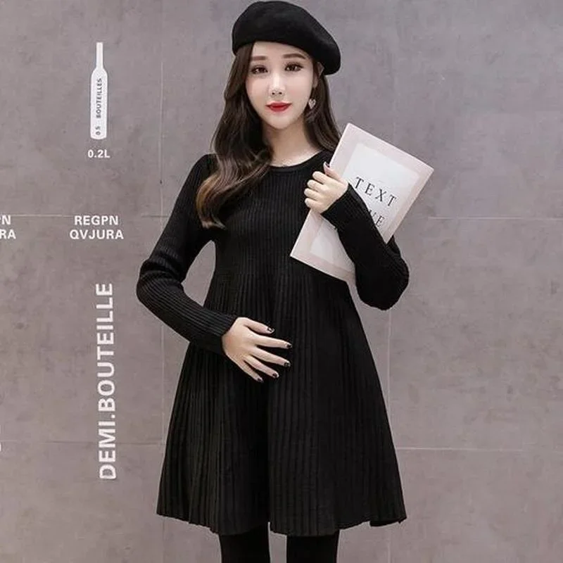

Fashion Loose Women Clothing Bottoming Long Sweater Pregnancy Knitted Clothes Maternity Sweater New Autumn Winter