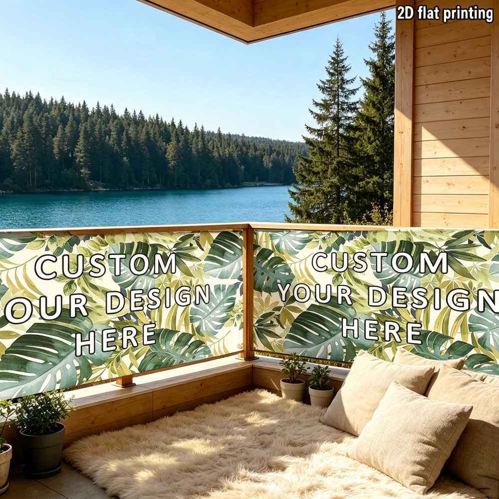 1pc 2D FLAT Custom Banner, Balcony Privacy Protective Screens, DIY Your Design, for Outdoor, Balcony Privacy Screen, Wall Decor.