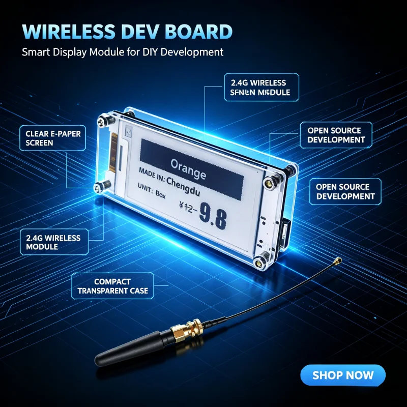 Lora Wireless Paper ESP32-S3FN8+SX1262 Chip Driven Via Wi-Fi, BLE and LoRa Onboard USB-UART Bridge 212x104 Pixels IOT Display