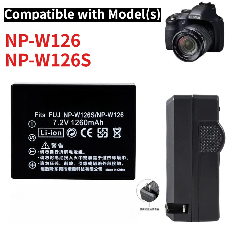 New Camera Battery  NP-W126S NP-W126 7.2V 1260mAh For Fujifilm X100F X-PRO1 X-PRO2 X-A1/A2/A3/A10X-M1 X-T1/T2/T10  X-E2S X-E3