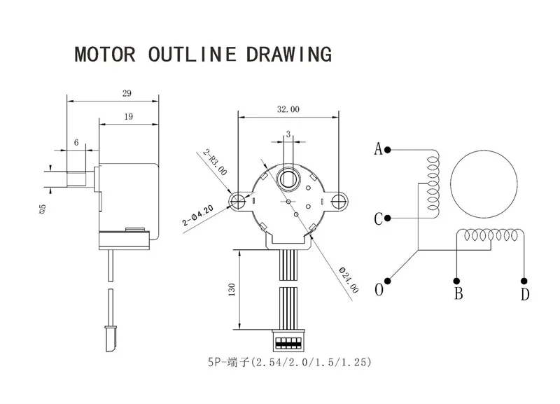 24BYJ48 DC 5-24V CNC Motor Reducing Stepping Stepper Motor 24BYJ48 Step Motor DC-Motor 5V 12V 24V