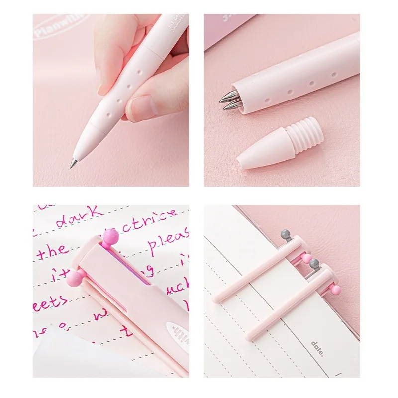 1pcs Triangular Multi-Color Gel Pen 0.5mm Point Planwith Sign Series 3 Colors Multifunctional Liner Marker F7869