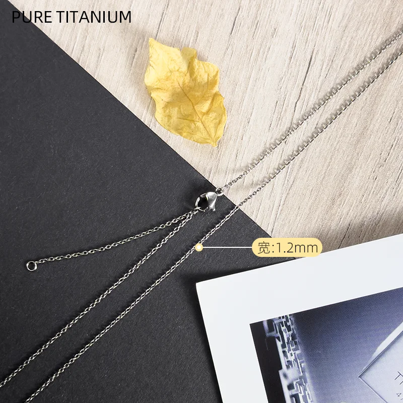 1.2/1.5mm/2mm Pure Titanium Chain Necklace Men Women's Seamless Welded Ultra Thin Strong Non-Allergic Adjustable Chain Necklaces