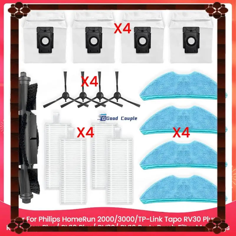 Consegna in 24 ore per Homerun 2000/3000, TP-Link Tapo RV30 Plus /RV20 Mop Plus/RV10 Plus/RV30/RV10 Parti Filtro a spazzola