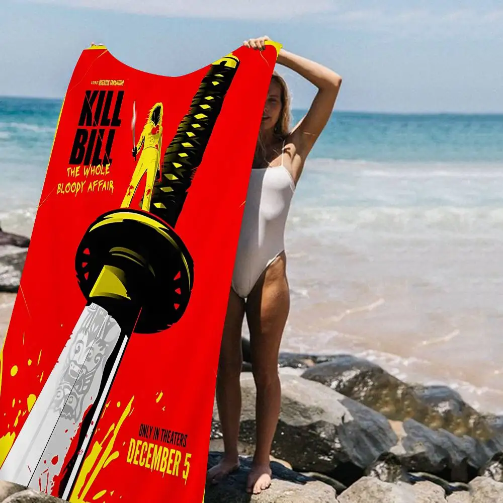 Movie K-Kill Bill Beach Towel Colorful Bath Towels for Girl Microfiber Quick Dry Custom Sand Free Beach Yoga Spa Gym Pool