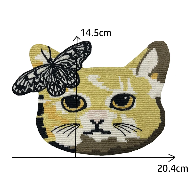 Dense Line Butterfly Carrying a Cat Sewing On Embroidery Patches For Clothing DIY Fashion Clothes Embroidered Applique Patch