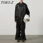 high waist faux "leather"