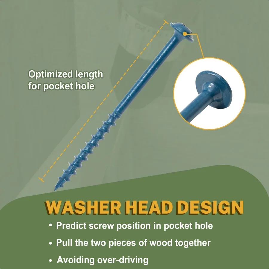 8 x 11 4 Außentaschenlochschrauben, 600 Stück, Taschenholzschrauben mit blau beschichtetem Grobgewinde, Vierkantantrieb, wetterbeständig, 1