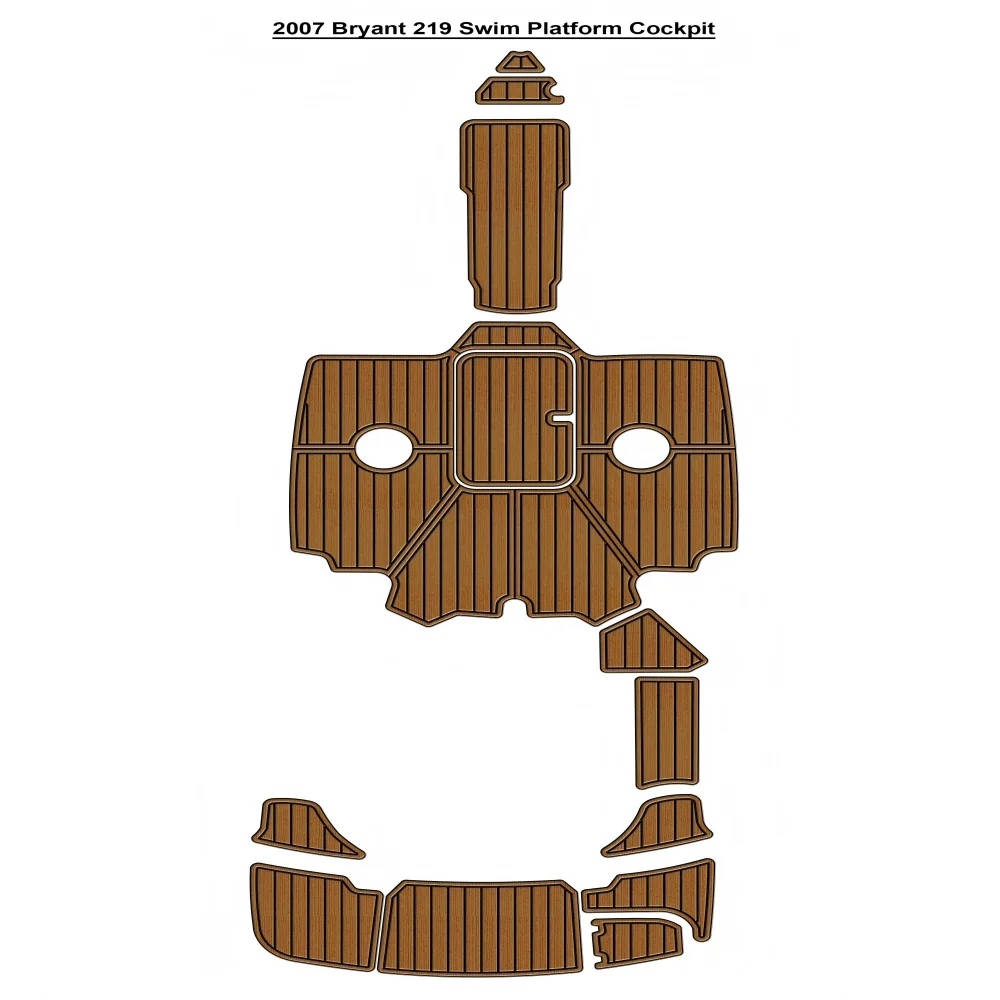 

2007 Bryant 219 Swim Platform Cockpit Pad Boat EVA Teak Deck Floor Mat SeaDek MarineMat Style Self Adhesive