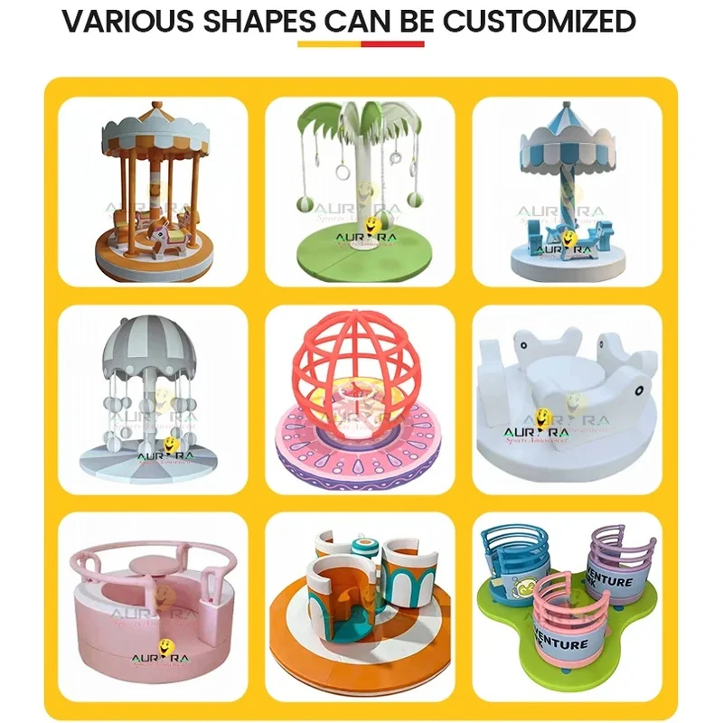 Soft Play Merry-Go-Round Self Moving Indoor/Outdoor Commercial Use Preschool Daycare Center Baby Toddlers Interactive Toys