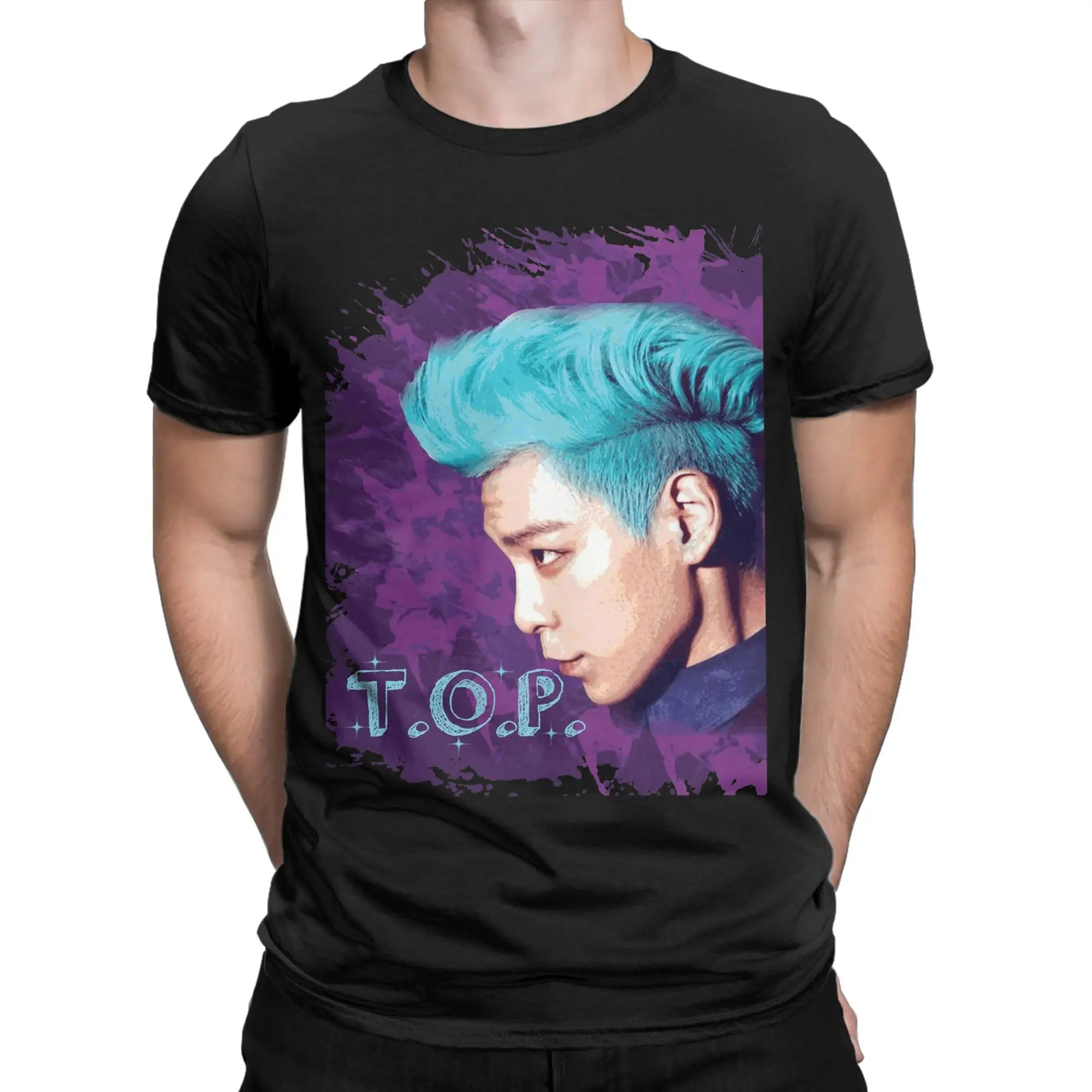 الرجال تي شيرت T.O.P الانفجار الكبير تشوي سيونغ هيون الجدة القطن تي شيرت قصير الأكمام تي شيرت Crewneck الملابس هدية عيد ميلاد