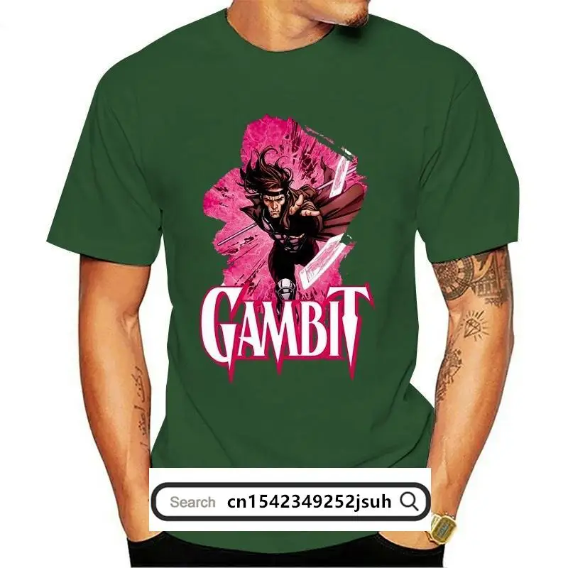 New Fire-Dog-Custom Tees Men's Gambit X Men Poster O-Neck T-shirt DeepHeather 3D T Shirt Men Plus Size Cotton Tops Tee PLUS SIZE